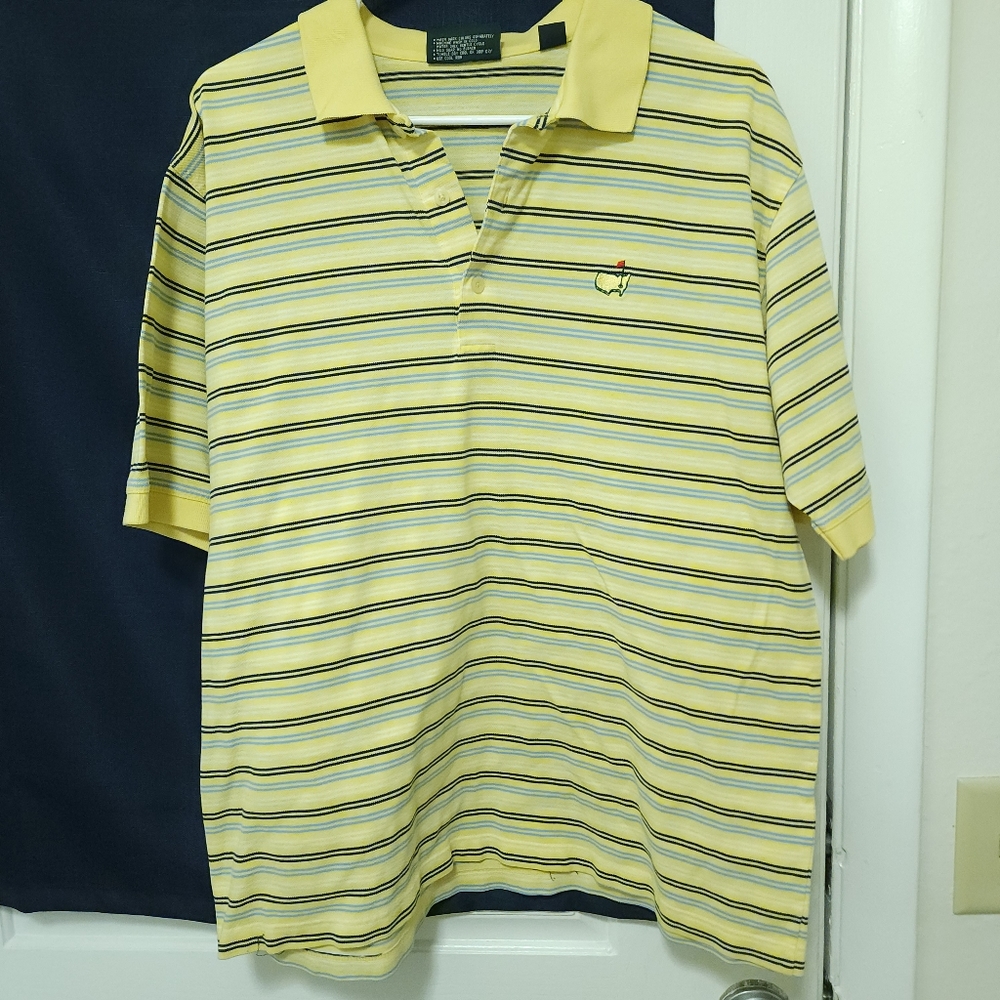 Masters Yellow Stripe Polo Shirt